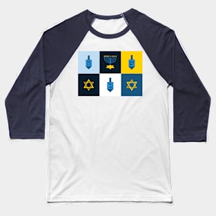 colorblock hebrew hanukkah menorah dreidel Baseball T-Shirt